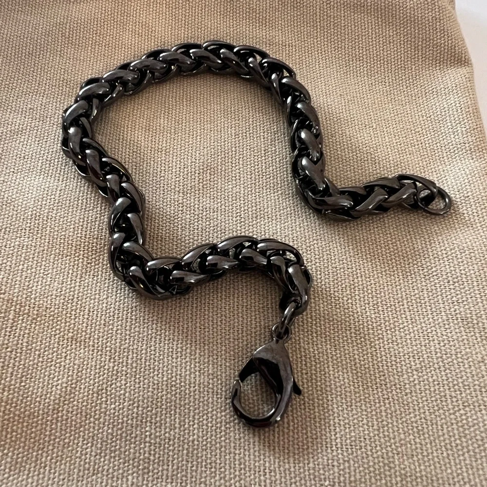 Lot Of 3 NWOT Black Stainless Steel IP Bracelets From Nordstrom - Picture 7 of 9